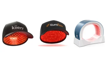 The best laser caps for hair loss: Kiierr, Illumiflow and HairMax laser devices side by side